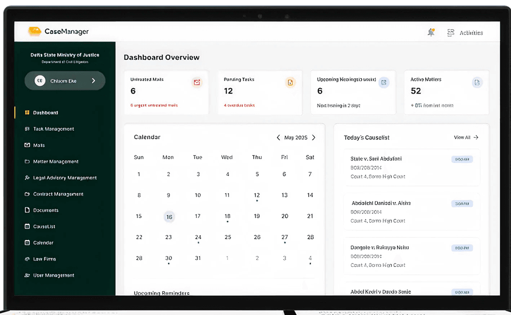 CaseManager Dashboard Overview