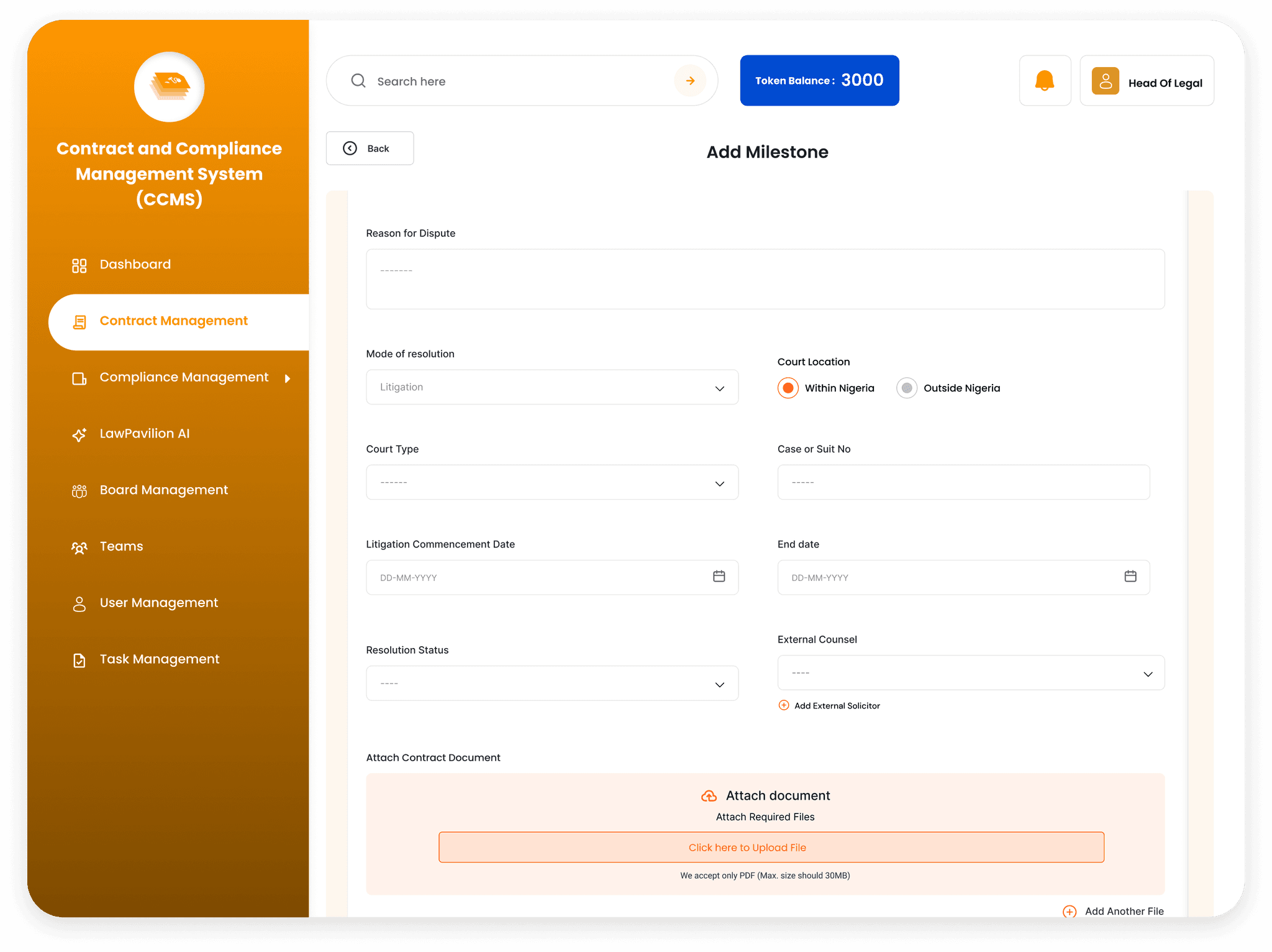 Dispute Resolution Tracking